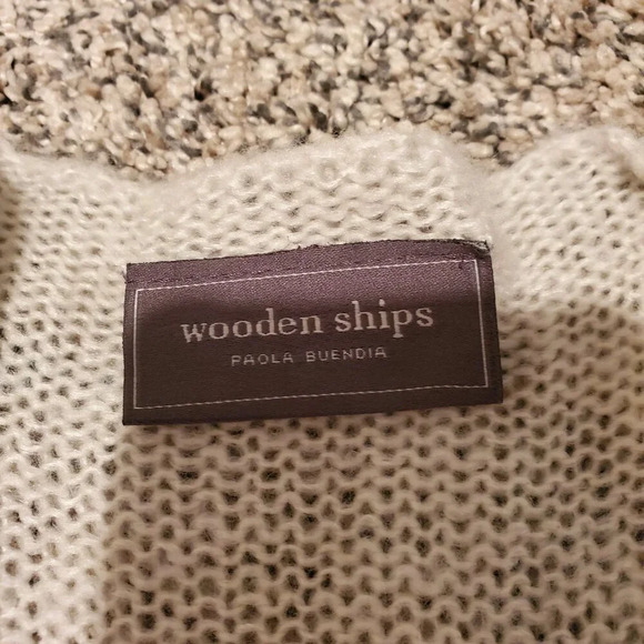 Wooden Ships Tie Dye Sweater Tunic Dress Blue White Mohair Wool Blend S/M - Picture 3 of 5